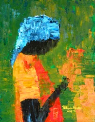 Kwiaty w dłoni, 2016 (akryl na płótnie)