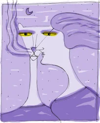 Strega del Tchesal (Chiesale): wiedźma, która zamienia się w kota, by szpiegować mężczyzn. Ilustracja autorstwa Patrizia La Porta.