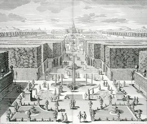 Ogrody wodne z "Furstlicher Baumeister", rycina autorstwa Karla Remsharda (1678-1735), wydana ok. 1711-16 (rycina)