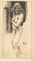 Carmen stojąca w nagim debiucie Carmen, 1886.
