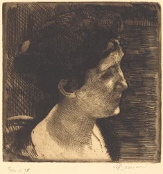 Kobieta w pełnym profilu Wielki profil de femme, 1892.