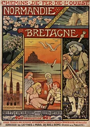 Koleje Zachodnie. Normandia, Bretania, 1900.