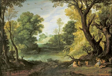 Pejzaż z nimfami i satyrami, 1623