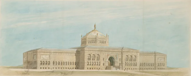 Światowa Wystawa Kolumbijska Muzeum Sztuk Pięknych, Chicago, Illinois, Perspektywa, c. 1890-1891.