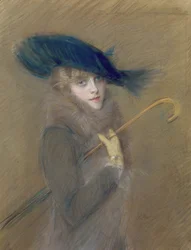 Elegancka Dama (pastel na papierze)