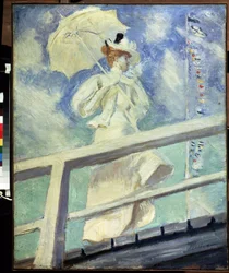 Kobieta w bieli. Obraz Paula Cesara Helleu (1859-1927). Olej na płótnie Impresjonizm. Rozmiar: 82x66cm. Muzeum Puszkina, Moskwa