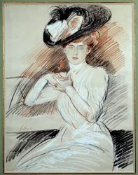 Pani Helleu. Rysunek Paul Helleu (1859-1927), XX wiek. Bayonne, Muzeum Bonnat