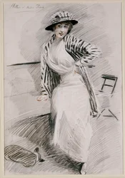 Madame Paris siedząca na ławce