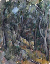 Na terenie Chateau Noir - Cezanne, Paul (1839-1906) Na terenie Chateau Noir Olej na płótnie um 1900-1904 National Gallery, Londyn 90,7x71,4