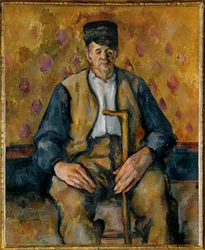 Siedzący rolnik (olej na płótnie)