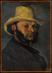 Gustave Boyer (ur. 1840) w słomkowym kapeluszu