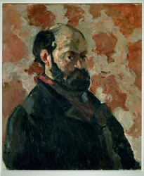 Autoportret na różowym tle (olej na płótnie)