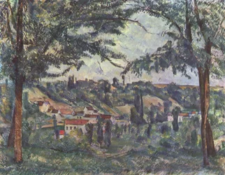 Hameau des Pâtis w Pontoise, otoczony drzewami