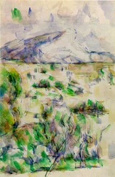 Mont Sainte Victoire z les Lauves, 1902-06 (wc i ołówek na papierze)