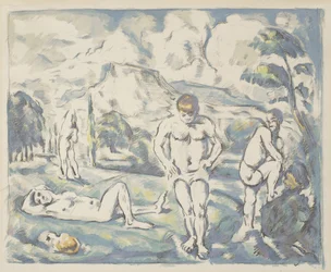 Kąpiący się: Duży talerz, 1898
