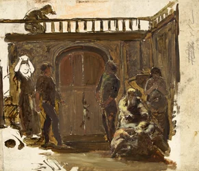 Szkic do „Kłótni” (olej na papierze)