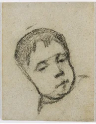 Emil Gauguin jako dziecko, głowa na poduszce, ok. 1875-76
