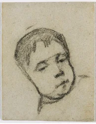 Emil Gauguin jako dziecko, Głowa na poduszce, c. 1875-1876.