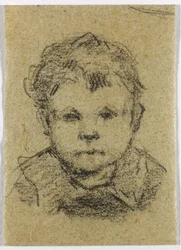 Emil Gauguin jako dziecko, w koszuli z kołnierzykiem