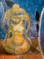 La belle Angele, Madame Satre (1868-1932) hotelarz w Pont Aven, fragment rzeźby