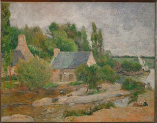 Les lavandieres a Pont-Aven Praczki w Pont-Aven (obraz na płótnie)