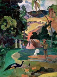 Śmierć Matamoe. Krajobraz z pawiami, 1892