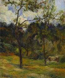 Krajobraz Normandii: Krowa na łące, 1884