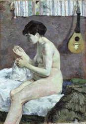 Studium nagiej Suzanne szyjącej