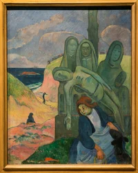 Zielony Chrystus - Paul Gauguin (1848-1903) - 92 cm x 73 cm - Królewskie Muzea Sztuk Pięknych w Belgii - Postimpresjonizm - Kalwaria Bretońska
