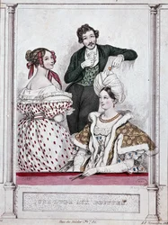 Loża z buflami, v.1835 - autorstwa Gavarni