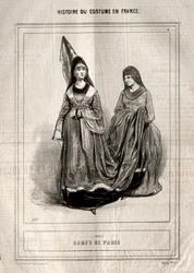 Historia kostiumów we Francji: Damy Paryża, 1843.