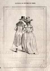 Historia kostiumów we Francji: Paryżanie, 1843.