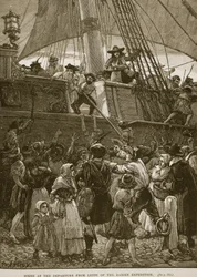 Scena podczas wyprawy Darien Expedition z Leith, ilustracja z "Cassell