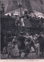 Scena wyjazdu z Leith z wyprawy Darien AD 1698 (litos)