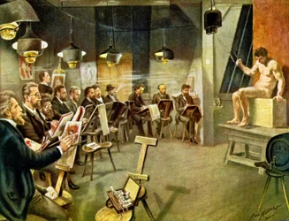 Studenci sztuki, ok. 1930 r. (ilustracja)