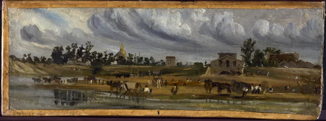 Brzegi Sekwany przy barrière de la Cunette, w pobliżu Champ-de-Mars (1820), w 1820 r. (obraz)