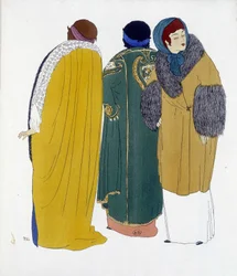 Stworzenie Paula Poireta zaczerpnięte z „”Les Dresses de Paul Poiret””, rysunek Paula Iribe. 1911