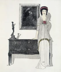 Stworzenie Paula Poireta z „”Les Dresses de Paul Poiret””, rysunek Paula Iribe. 1908