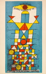 Wystawa Bauhausu. Pocztówka, 1923.