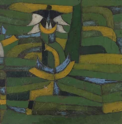 Biały kwiat w ogrodzie, 1920.