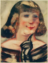 Portret damy w czarnej rękawiczce