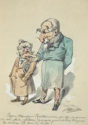 Monsieur Prudhomme i Napoleon III (akwarela)
