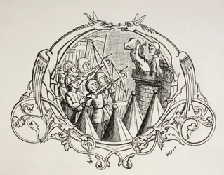 Atak na ufortyfikowane miejsce na podstawie trzynastowiecznej miniatury.