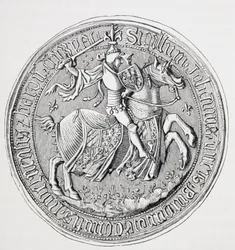Pieczęć Jeana Ii, księcia Burgundii, hrabiego Nevers i barona Donzy 1371-1419.
