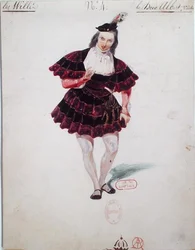 Projekt kostiumu dla księcia Albrechta do „Giselle” Adolphe Adam (1803-56) ok. 1841 (akwarela na papierze)
