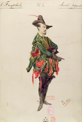 Kostium myśliwego Samiela do opery "Der Freischutz" Carla Marii von Webera (1786-1826) 1841