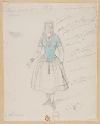 Gounod - Krwawa zakonnica - Cztery modele kostiumów autorstwa Paula Lormiera - 3. Czeska wieśniaczka