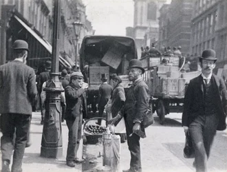 Sprzedawca sorbetu lub wody w Cheapside, 1893 r.
