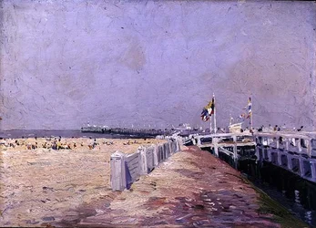 Mała Plaża w Ostendzie (olej na pokładzie)