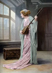 Śpiewaczka operowa Marguerite Carre (1880-1947) jako Orlanda w operze „La reine fiammette” w Paryżu, fot. Paul Nadar z francuskiej gazety „Le Theatre” 11 października